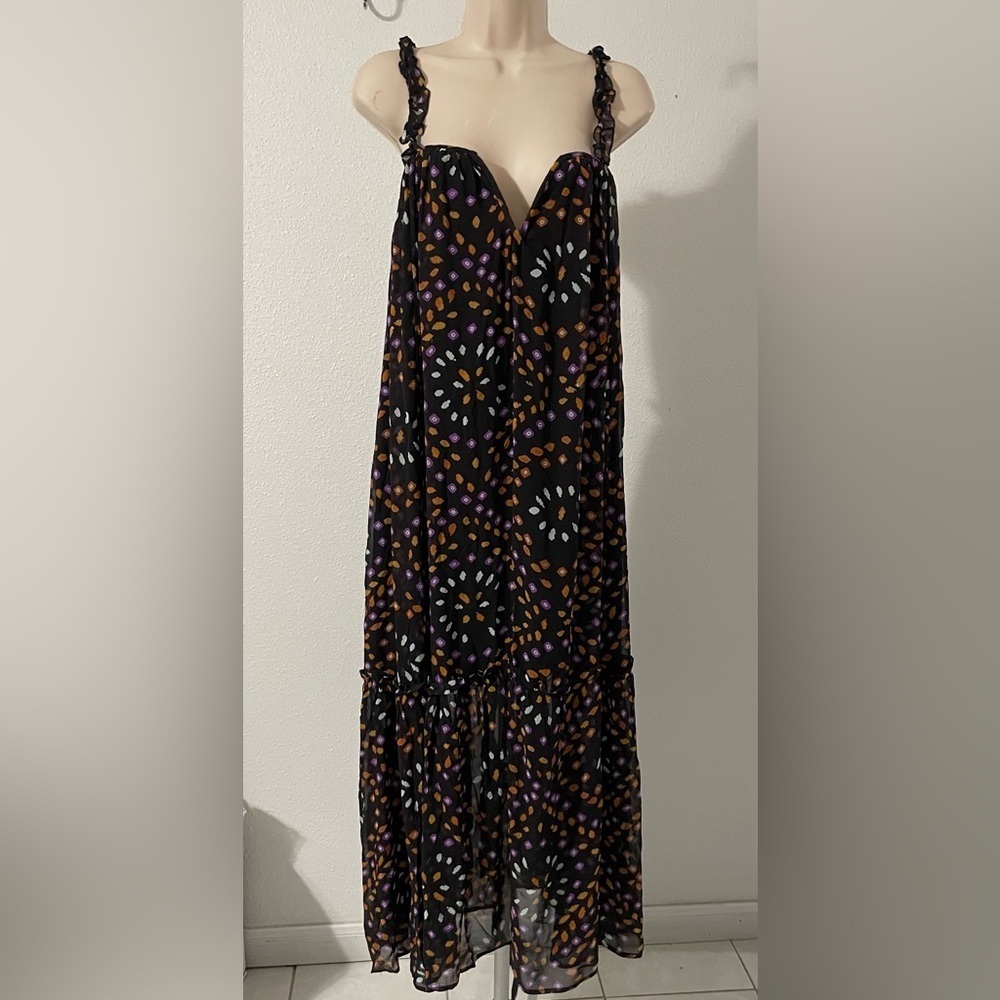 NWT By Anthropologie Sleeveless Chiffon Midi Dress, Size XS - Picture 3 of 15